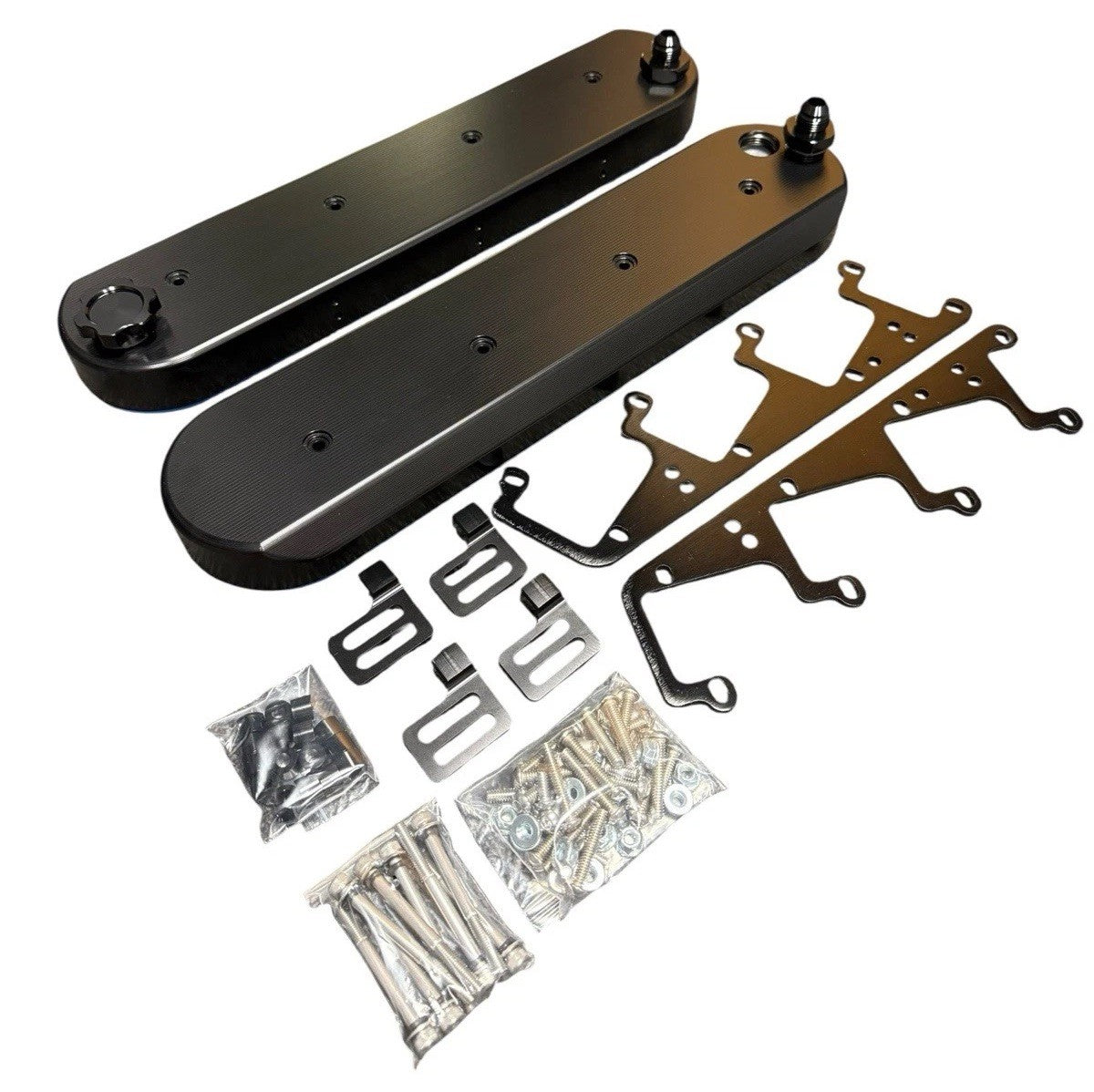 Billet CNC V8 LS Baffled Vented Valve Cover 12AN | JackSpania Racing