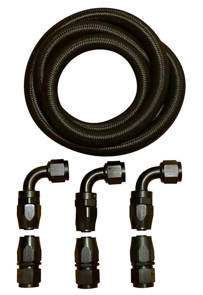 8AN 5/8" Fuel line Hose Fitting Kit Braided Nylon Stainless Steel Oil Gas 10FT - Jack Spania Racing
