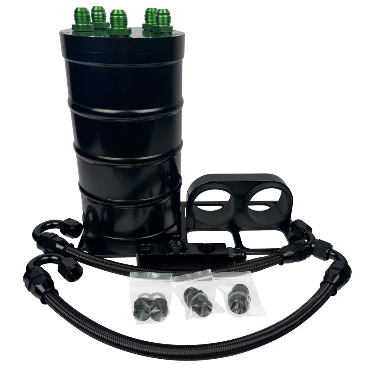 Dual External Fuel Surge Tank 1.5L Canister 6AN Supports 1500HP
