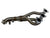 BMW E46 M3 S54 3.2L exhaust manifold header by JackSpania Racing, showing the metallic header with bolt holes for engine installation.