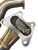 High flow race downpipe for 2006-2015 Honda Civic 1.8L R18A, exhaust part by JackSpania Racing with polished metal finish.