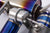 Ferrari California 4.3 V8 titanium valved exhaust system by JackSpania Racing, shown installed on the vehicle's rear with polished tips.