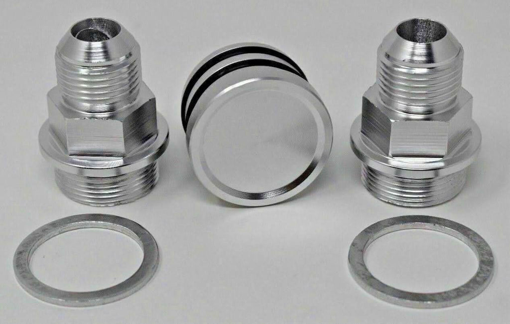 Rear Block Breather Fittings And Plug For B16 B18 Catch Can M28 To 10AN B Series - JackSpania Racing