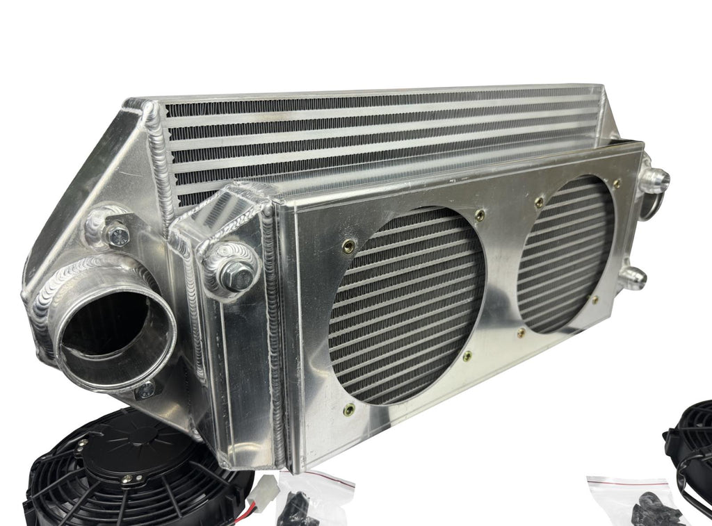 External Radiator Combo Backdoor Front Mount Intercooler Dual 3