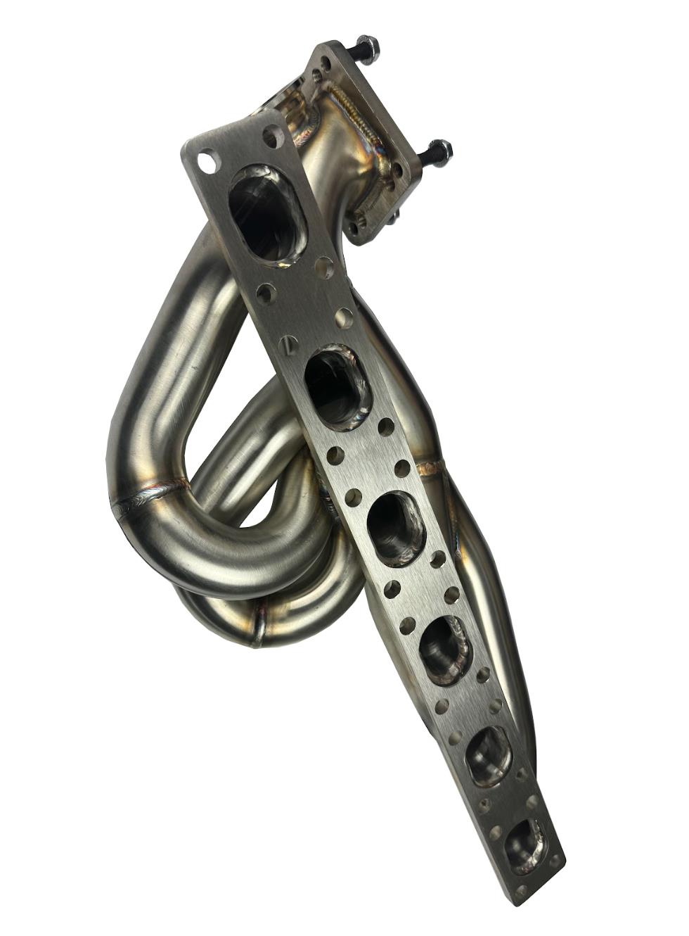 E46 Rear Tubular BMW E46 E36 E39 Tubular Top Mount Turbo Manifold T3 T4 Flange 44mm ...