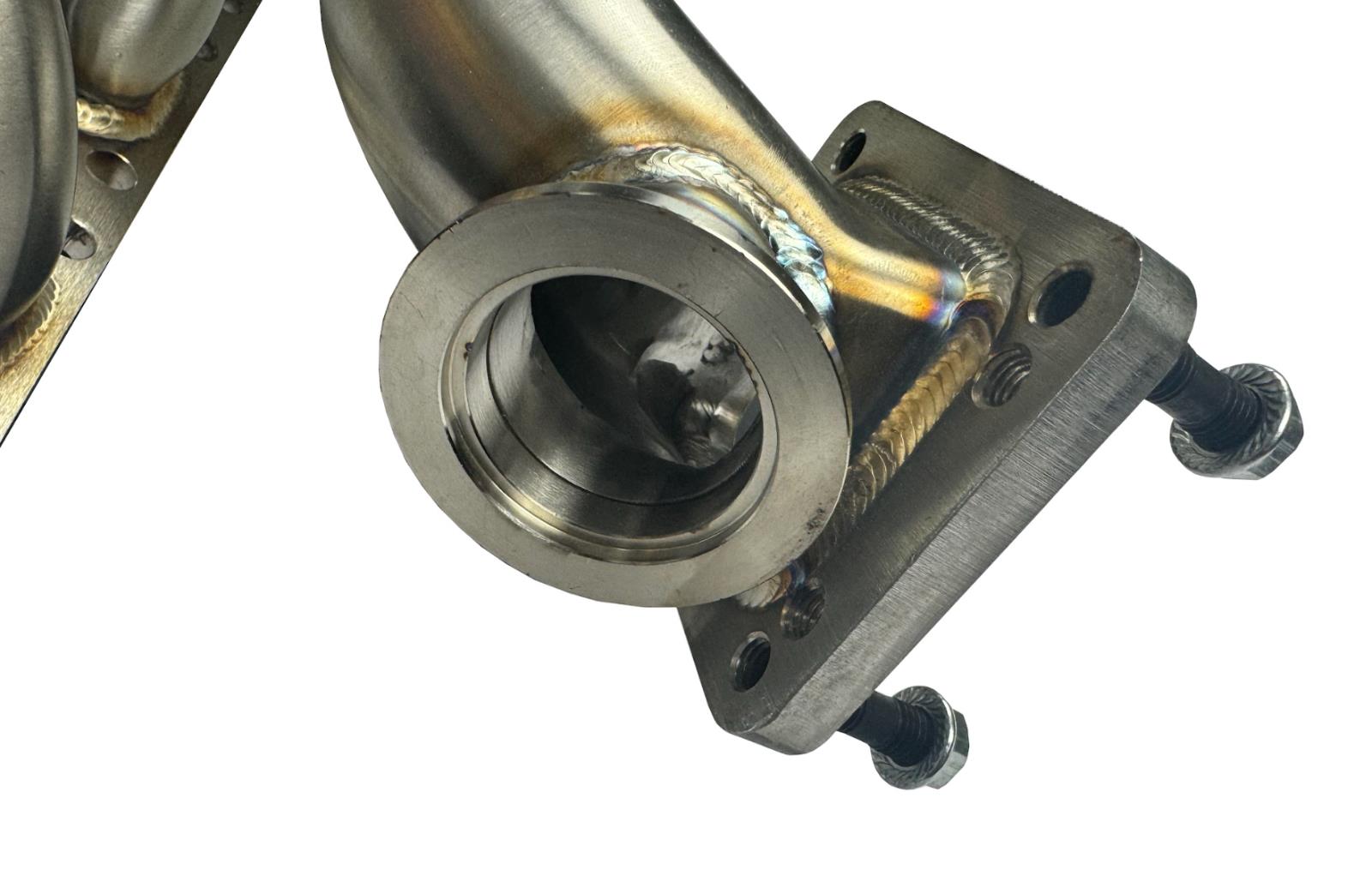 E46 Rear Tubular BMW E46 E36 E39 Tubular Top Mount Turbo Manifold T3 T4 Flange 44mm ...