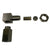 JackSpania Racing 90° O2 oxygen sensor spacer for P0420/P0430 check engine light, shown installed on vehicle exhaust system.
