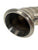 JackSpania Racing 3-inch downpipe with V-band turbo flange and O2 bung, designed for exhaust systems and turbochargers.
