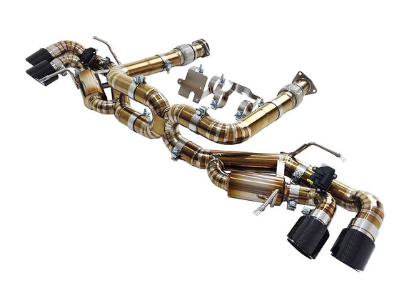 Titanium Exhaust for Chevrolet Corvette C8 2020+ Carbon Fiber Tips 6.2L V8 3