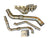 JackSpania Racing B58 Gen 2 6-port turbo hot-side kit for BMW M240i, M340i, M440i, and Toyota GR Supra A90/A91 engine bay