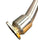 Subaru WRX FA20 high flow downpipe by JackSpania Racing, resonated catted J-pipe for 2015-2021 6MT models, shown in the image.