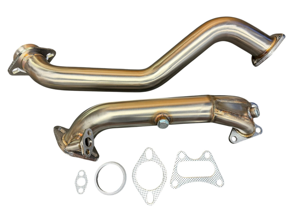 High flow race downpipe for 2006-2015 Honda Civic 1.8L R18A, compatible with JackSpania Racing exhaust parts.