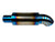 Universal 3-inch burnt titanium pie cut turndown muffler exhaust for racing, featuring sleek titanium finish and durable construction.
