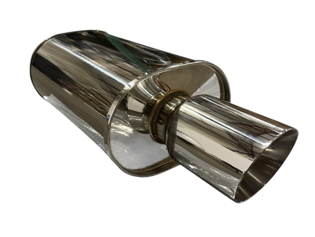 Dual Wall Universal Short Tip 3 Inch Muffler Oval 3" Inlet 3.5" Outlet Polished
Success
