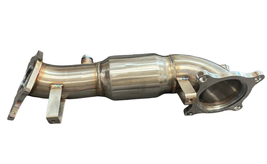 Downpipe front pipe exhaust for Honda Civic Type R FK8 2017+ with catted 2.0T engine, manufactured by JackSpania Racing.