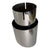 Set of four 114mm stainless steel exhaust tips from JackSpania Racing, showcasing polished quad exhaust outlet tips.