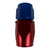 Jack Spania Racing AN10 10AN swivel hose end fittings in red and blue for engine applications, with 0° and 90° angles.