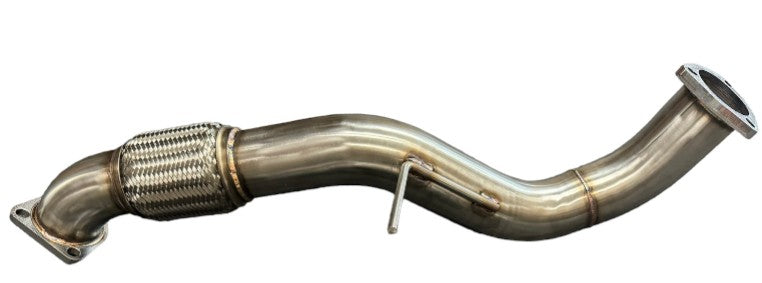 Downpipe front pipe exhaust for Honda Civic Type R FK8 2017+ by JackSpania Racing, catted 2.0T engine, visible in the image