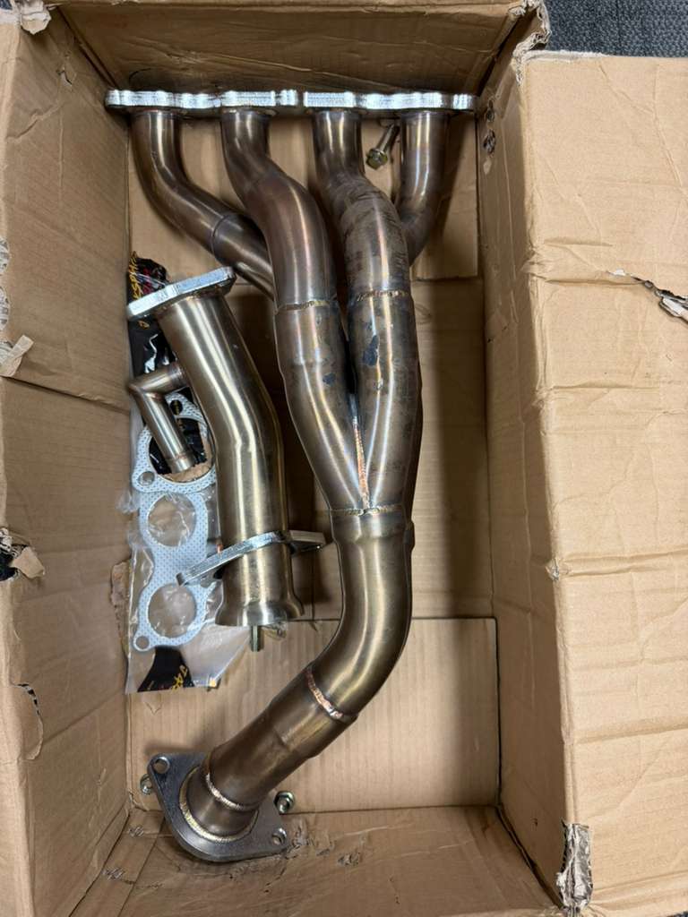 Used Jack Spania Racing K-Series race header for Honda RSX EP3 Type S with K20 K24 engine, shown in the image.