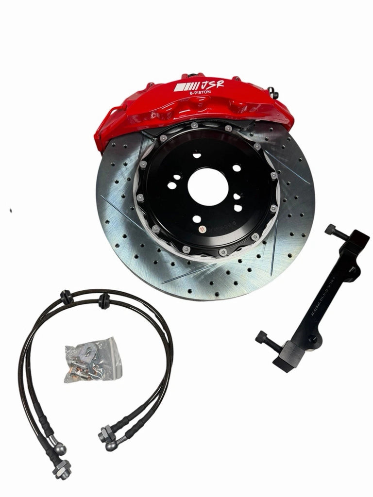 Interior view of JackSpania Racing JSR 6-Piston CTS-V big brake kit with 355mm rotors for Acura RSX 2002-2006.