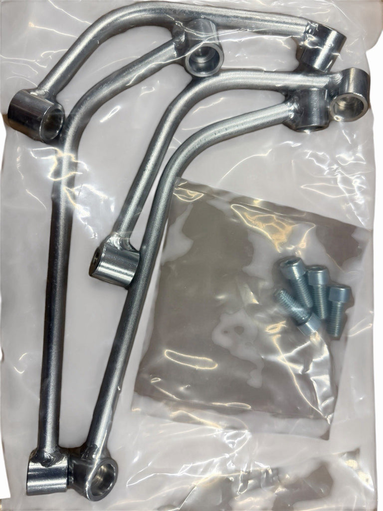 Honda Civic EG bolt-on intercooler mounting brackets kit by JackSpania Racing, showing metal brackets and mounting hardware.