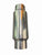 JackSpania Racing mini muffler exhaust resonator with 2.5-inch inlet and 3-inch outlet, compact steel performance exhaust component.