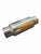 JackSpania Racing 2.5" 3" inlet outlet mini muffler exhaust resonator made of steel, with a sleek cylindrical design and inlet/outlet ports.