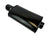 Black Single Wall Universal Short Tip 3 Inch Muffler Oval 3" Inlet 3.5" Outlet