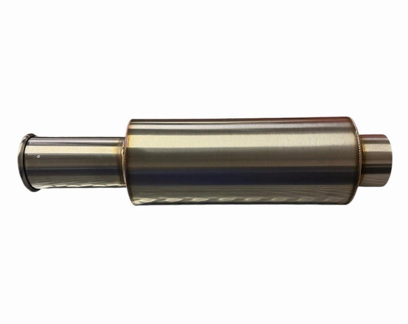 Brushed Rolled Tip Muffler Stainless Steel Universal Inlet 3