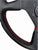 Black 14-inch racing steering wheel with red stitching, 3-spoke design, from Jack Spania Racing, with sport horn for interior use