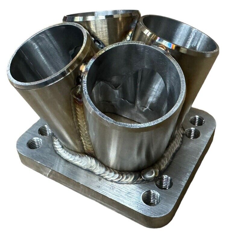 304 stainless steel 4-into-1 turbo merge collector with T3 T4 flange, TIG welded, 3mm thick engine part by JackSpania Racing