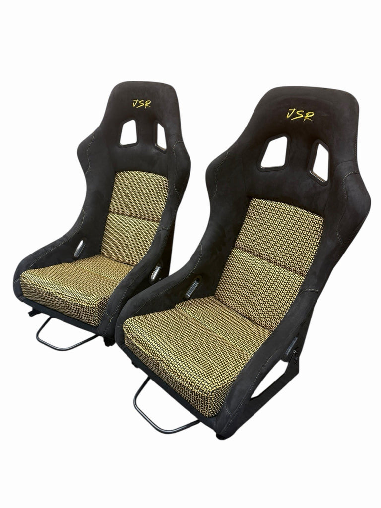 Universal Ultra Lightweight Fixed Mounted Bucket Seat With Rails Sliders Suede