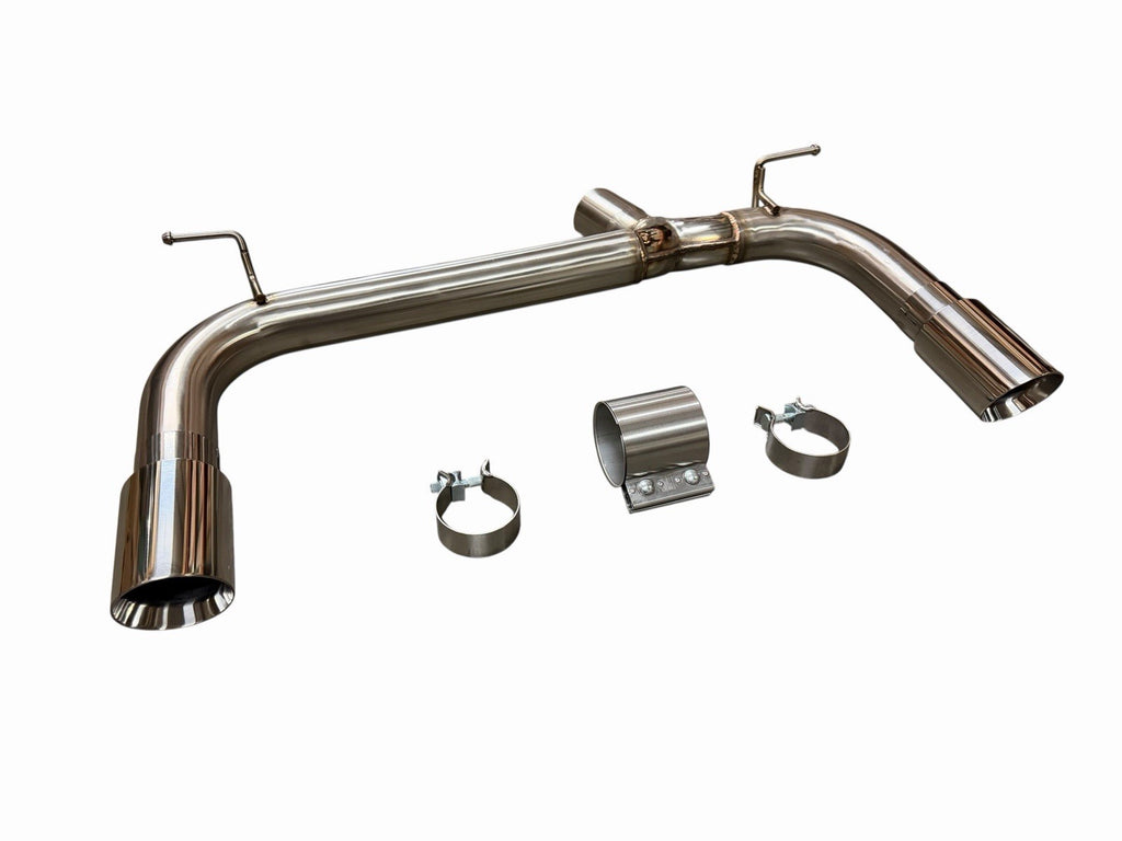 Polished axle back muffler exhaust for BMW F30 F32 335i 435i, JackSpania Racing performance exhaust part