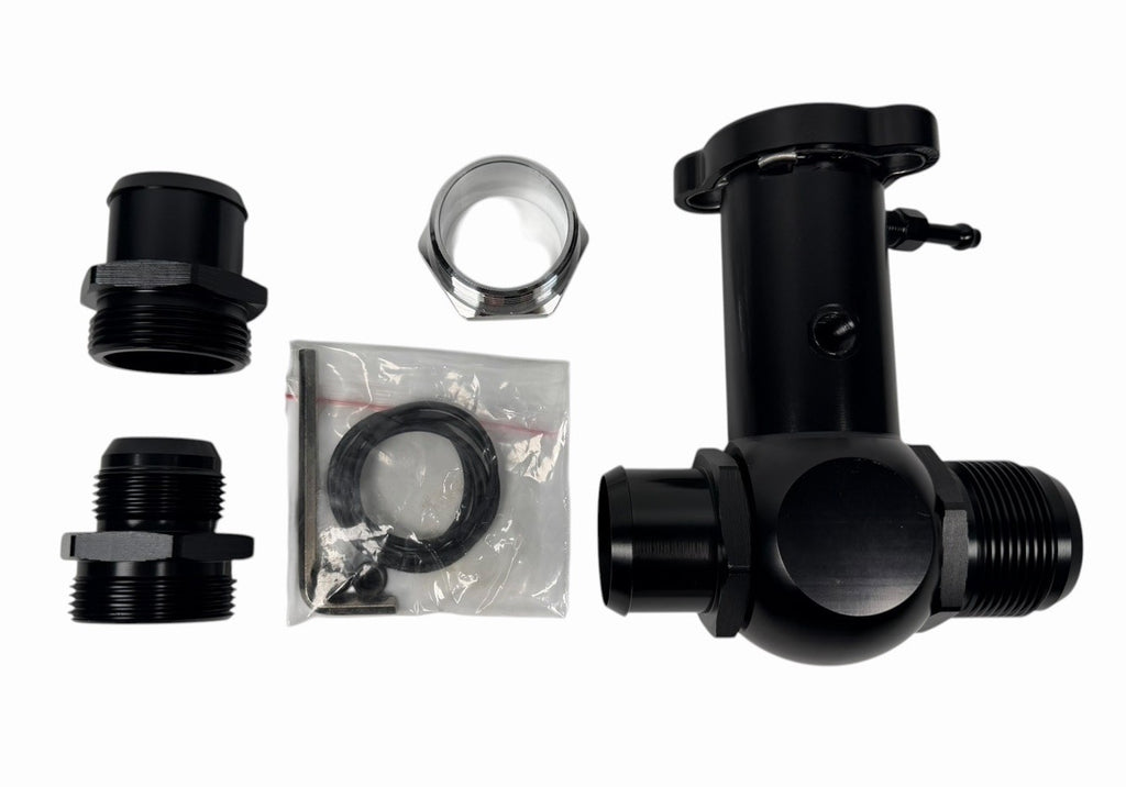 JackSpania Racing billet 1/8 NPT ports universal 16AN -20AN inline filler neck cap, CNC machined, 1.5-inch engine part