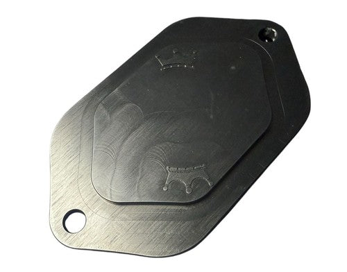Billet aluminum block off plate for Honda Civic EK firewall engine harness, made by JackSpania Racing, for engine modifications.