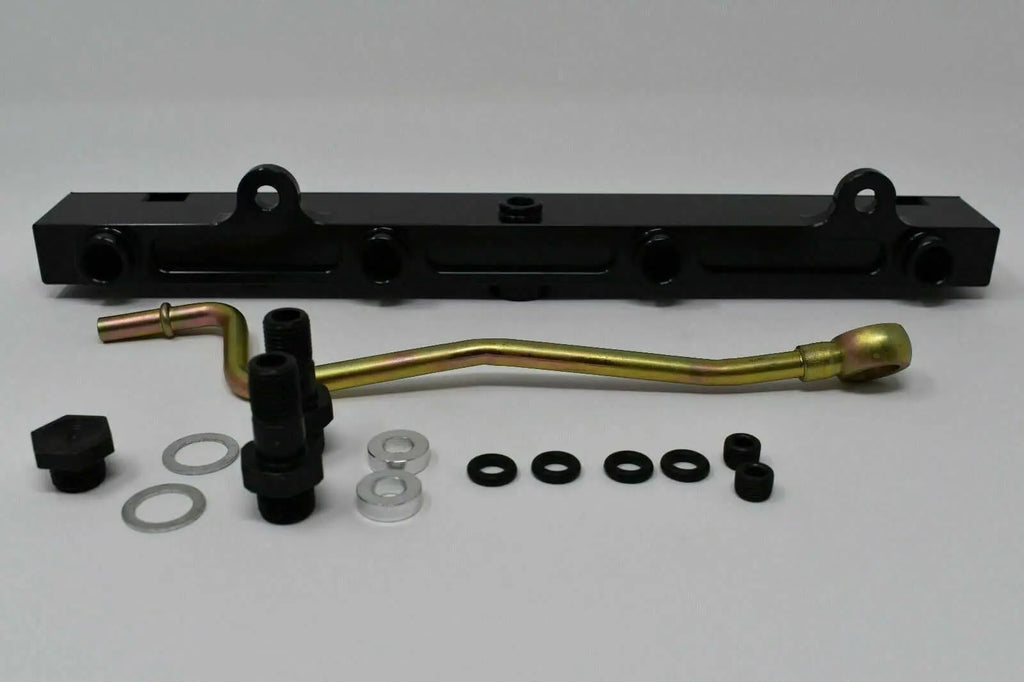 Jack Spania Racing K-Series billet aluminum high flow fuel rail for K20 and K24 engines in RSX, SI, Civic, and K Swap models.