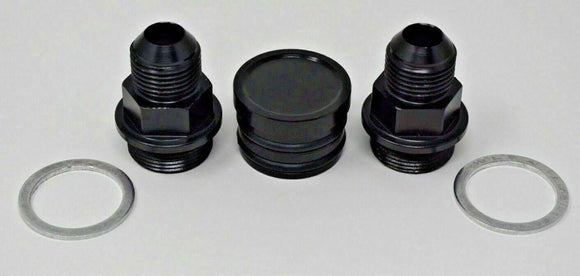 Rear Block Breather Fittings And Plug For B16 B18 Catch Can M28 To 10AN B Series - Jack Spania Racing