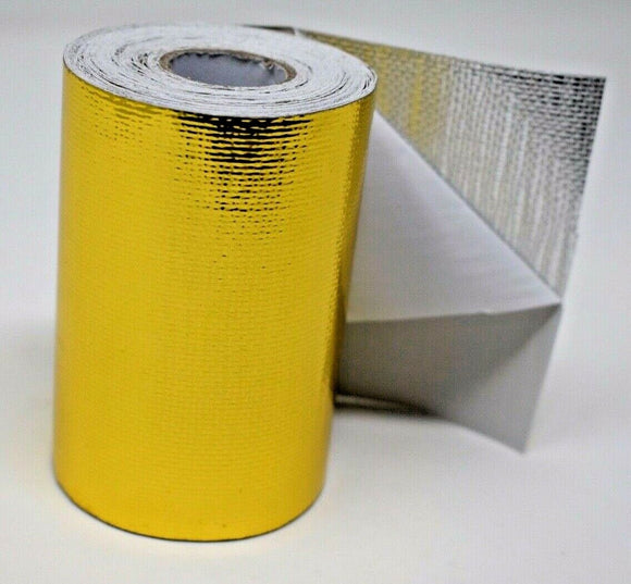 Giant Gold Reflective Thermal Heat Shield Tape Protect 4''x30' Roll Turbo Engine - Jack Spania Racing