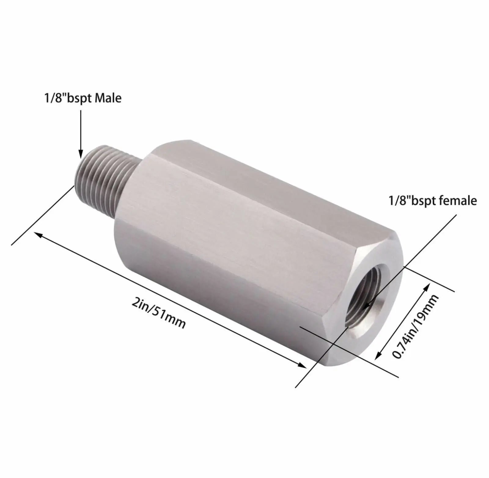 1/8 BSPT To NPT Turbo Oil Pressure Sensor Tee Adapter – Stainless Steel Fitting For Gauge & Feed Line