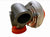 Jack Spania Racing Gen II GTX3582R GT35 T3 turbine housing with dual ceramic ball bearings, showing the V-band connection and polished surface.
