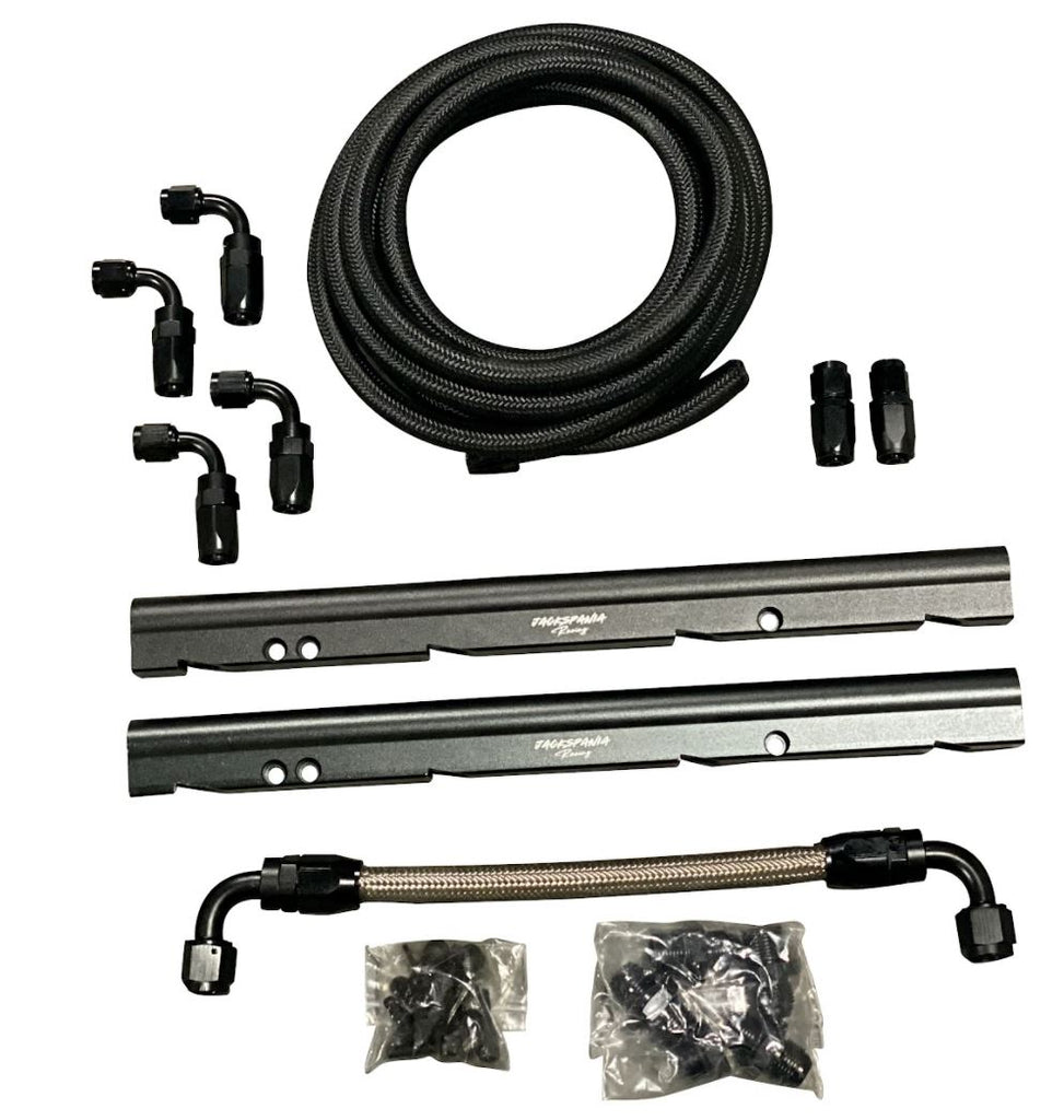 Billet LS Feed Return Fuel Rail Kit GM LS3 V8 OE Intake Manifold Direct Fit AN6 - Jack Spania Racing