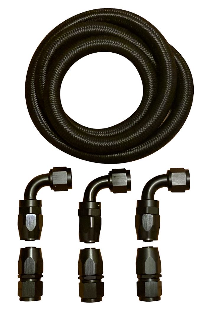 thumbnail image 2 of Custom Stainless Steel TBI Fuel Fittings 5/8" Longer With AN-6 Line Ends 2 of 6