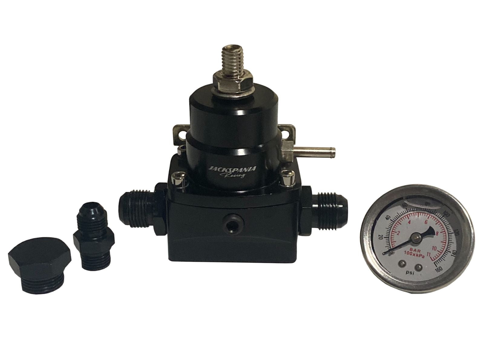 thumbnail image 2 of High Pressure Fuel Injector Pressure Regulator With Gauge, AN8/AN6 Fittings, Blue 2 of 6