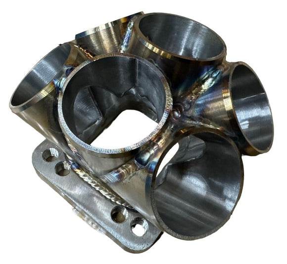 Stainless Steel 6-1 Turbo Merge Collector T3 T4 Flange 3mm Thick TIG Welded Weld - JackSpania Racing