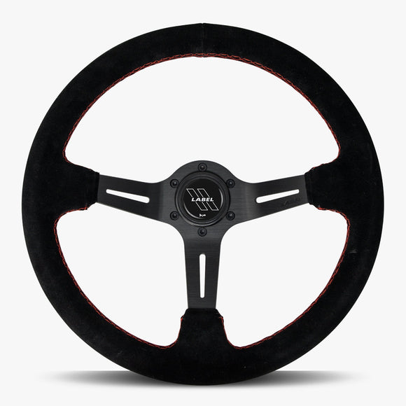 The Le Mans | Black Alcantara Suede | Black Spoke | Red Stitch - JackSpania Racing