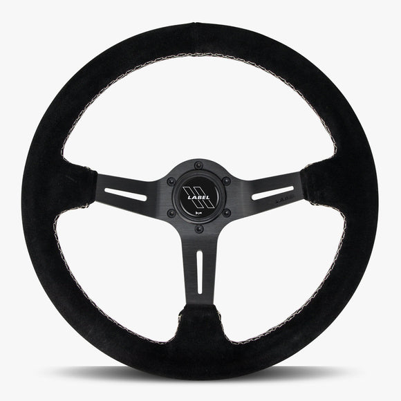 The Le Mans | Black Alcantara Suede | Black Spoke | White Stitch - JackSpania Racing